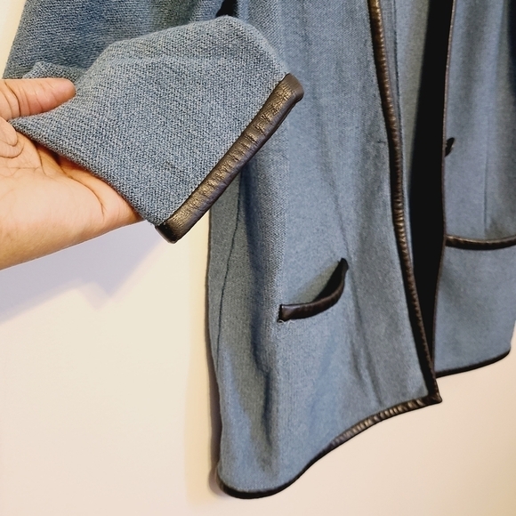 Don Sayres | Vintage Cardigan w/ Leather Trim (Size 6) - Picture 6 of 11